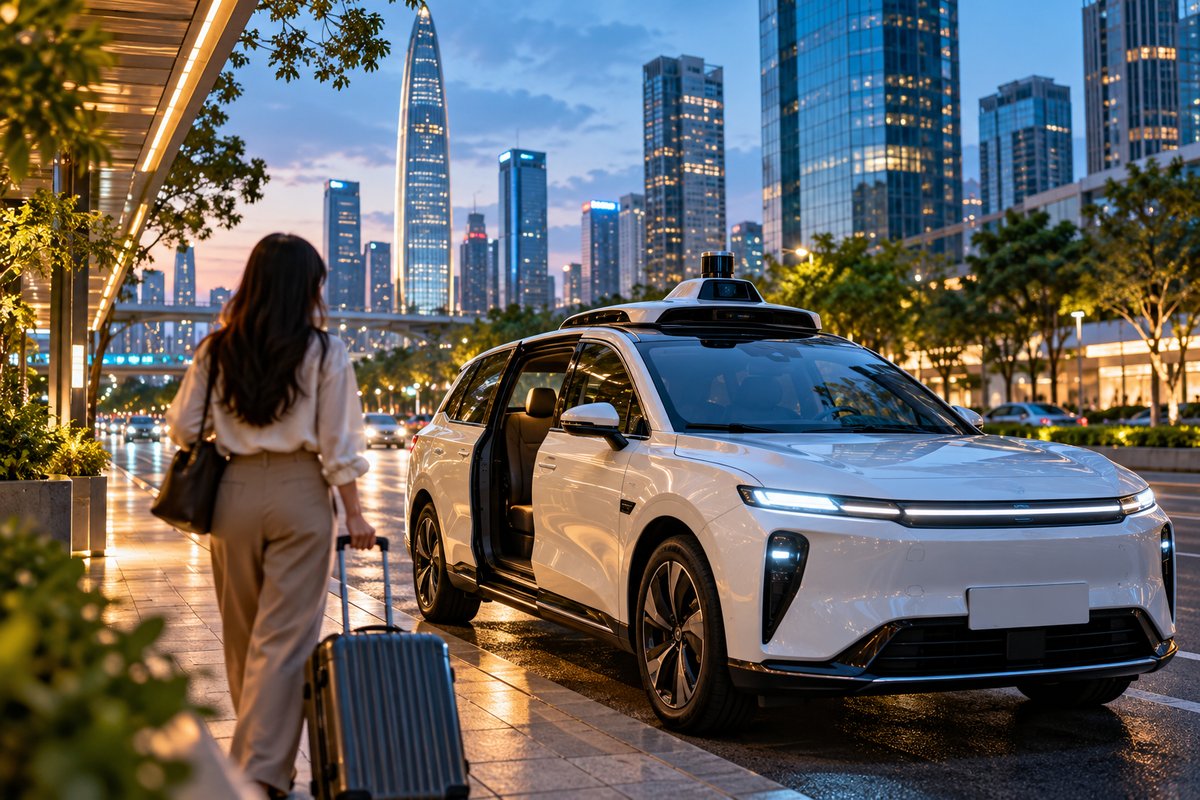 Illustrative visual of Robotaxi in Shenzhen; not a photograph of the exact site or service